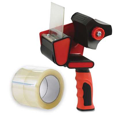 Hand held  bopp adhesive gummed tape gun dispenser for carton box sealing